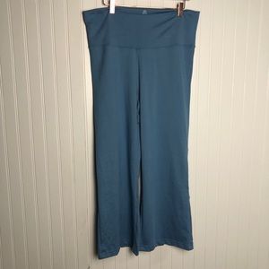 Prana flare leg open slit yoga pants blue